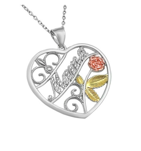 Colgante corazón de flores