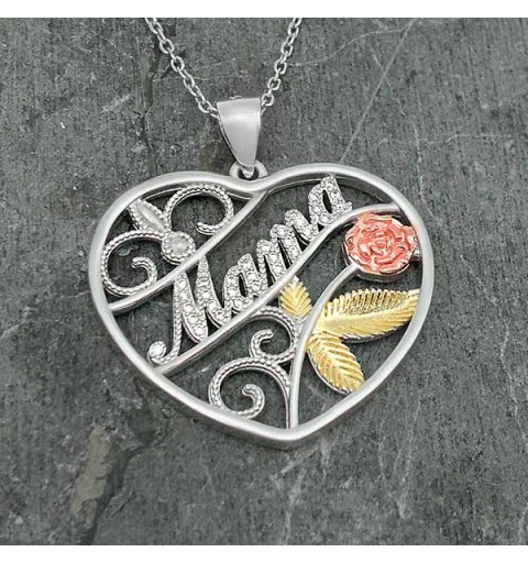 Colgante corazón de flores