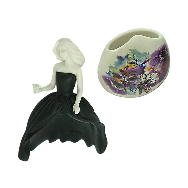 Bombonera floral negra