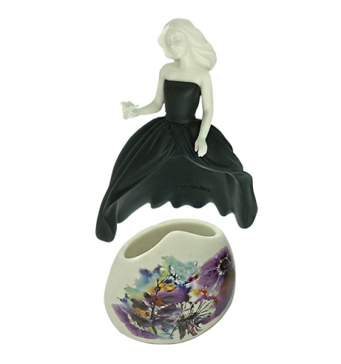 Bombonera floral negra