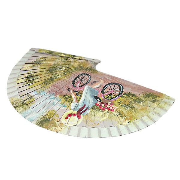 Abanico niña en bicicleta