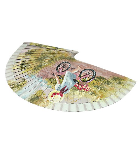 Abanico niña en bicicleta