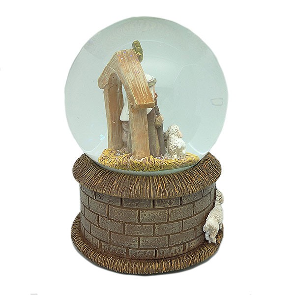 Bola de nieve en la que se recrea el nacimiento de Jesús de Nazaret