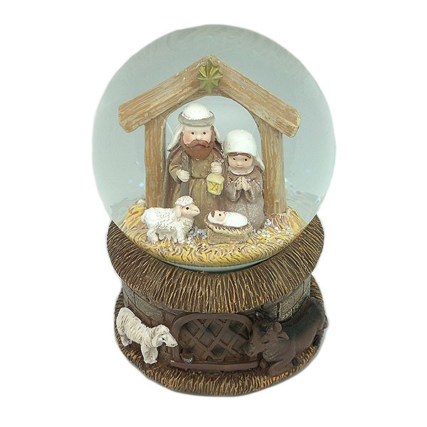 Bola de nieve en la que se recrea el nacimiento de Jesús de Nazaret