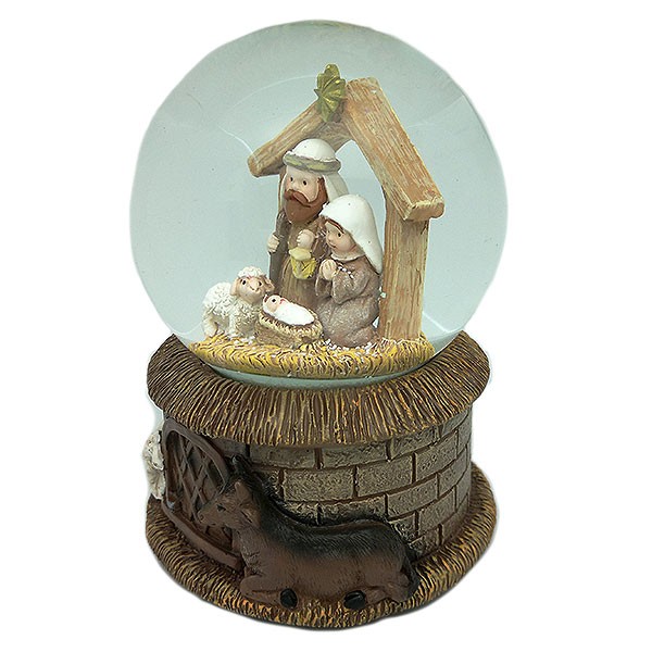 Bola de nieve en la que se recrea el nacimiento de Jesús de Nazaret