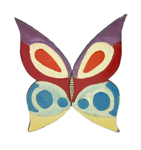 Mariposa grande de cerámica, para colgar en la pared.