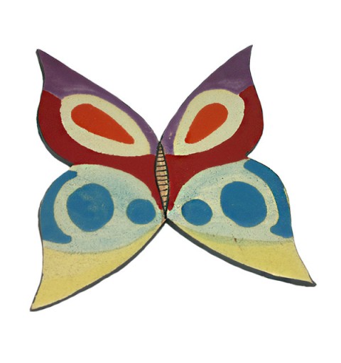 Mariposa grande de cerámica, para colgar en la pared.