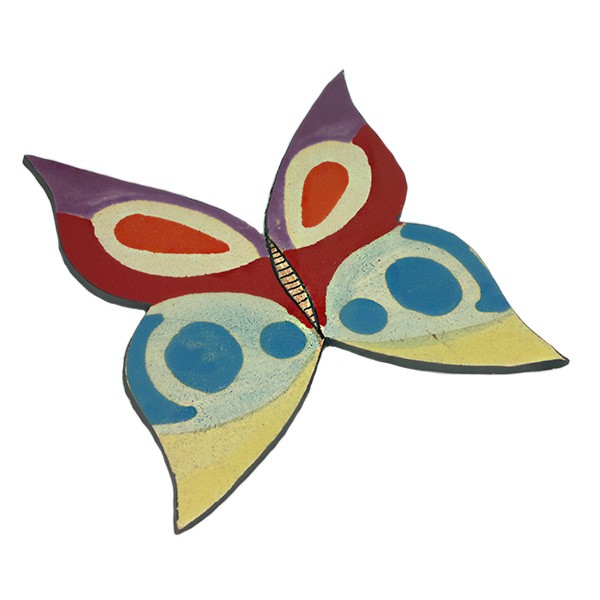 Mariposa grande de cerámica, para colgar en la pared.