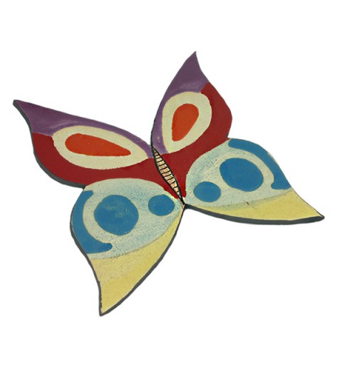 Mariposa grande de cerámica, para colgar en la pared.