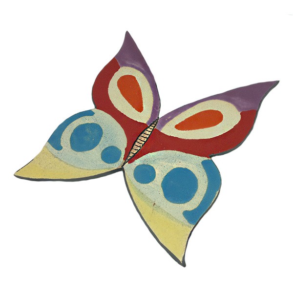 Mariposa grande de cerámica, para colgar en la pared.