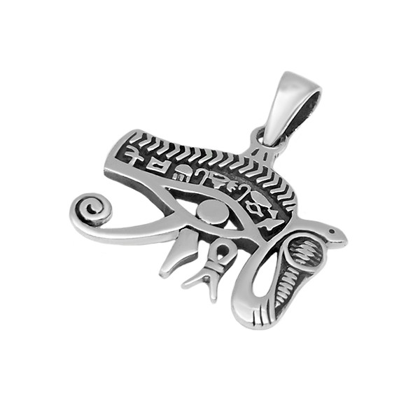 Colgante ojo de Horus con serpiente sagrada