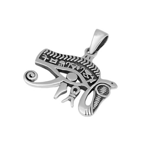 Colgante ojo de Horus con serpiente sagrada