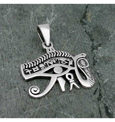 Colgante ojo de Horus con serpiente sagrada