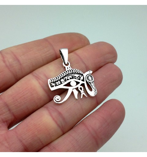 Colgante ojo de Horus con serpiente sagrada