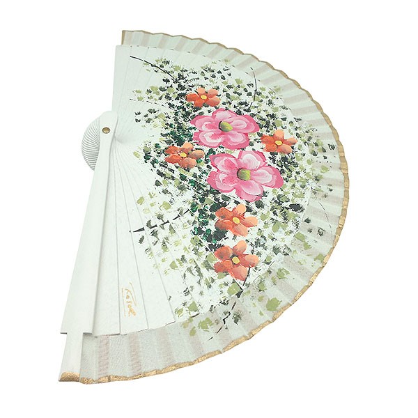 Small handmade fan with flowers.