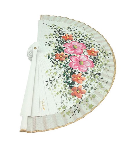 Small handmade fan with flowers.