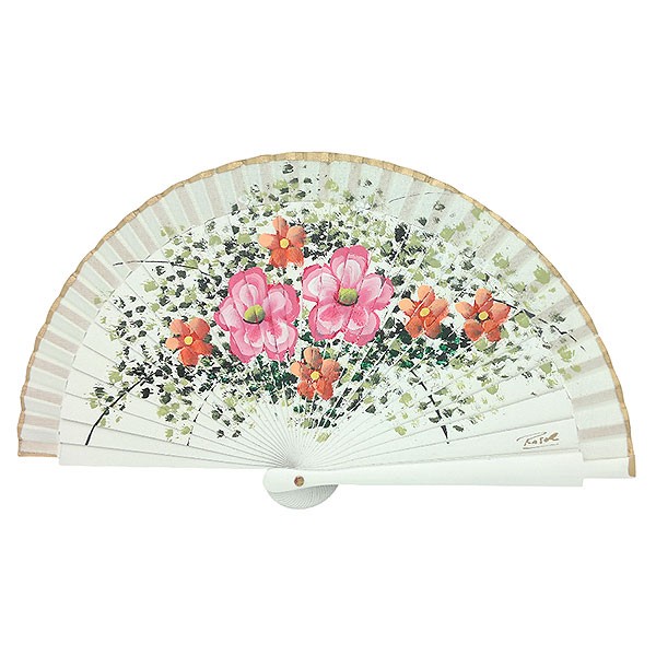 Small handmade fan with flowers.
