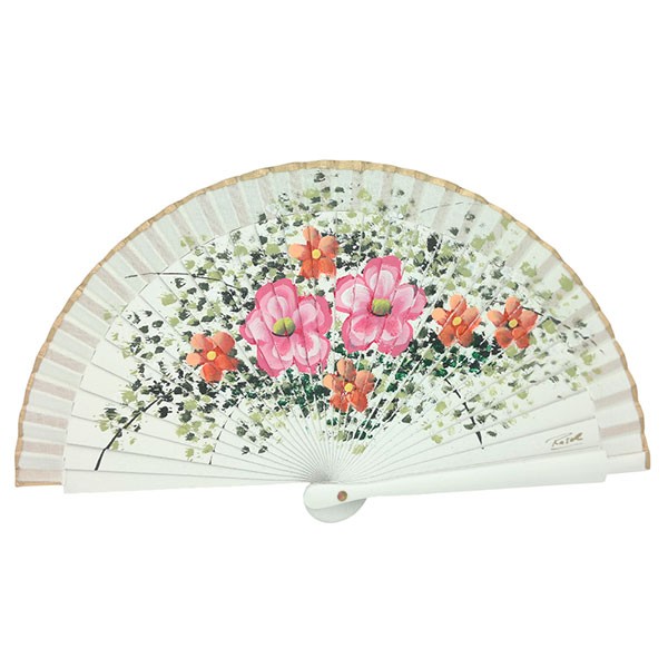 Small handmade fan with flowers.