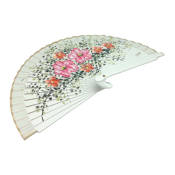 Small handmade fan with flowers.