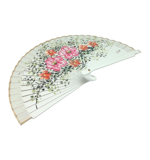 Small handmade fan with flowers.