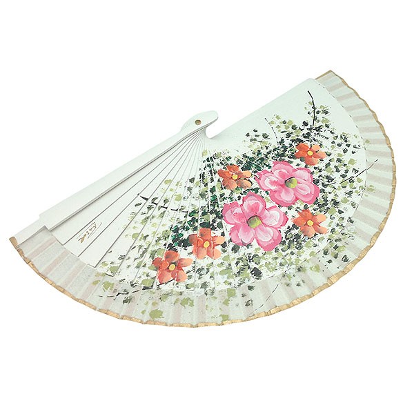 Small handmade fan with flowers.