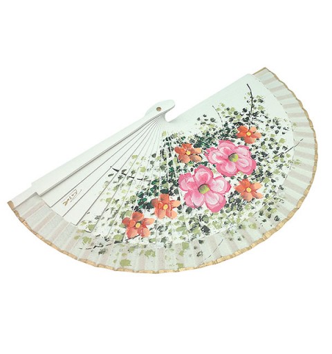 Small handmade fan with flowers.