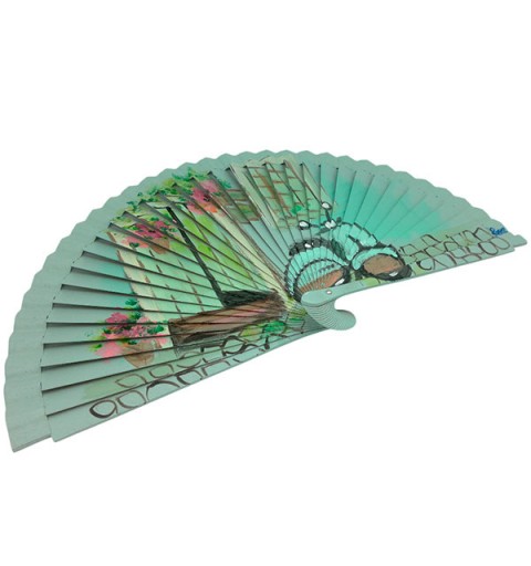 Handcrafted Spanish Classic Motorcycle Fan in Alley with Flowers