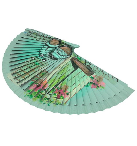 Handcrafted Spanish Classic Motorcycle Fan in Alley with Flowers