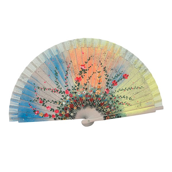 Handmade sunset fan with flowers