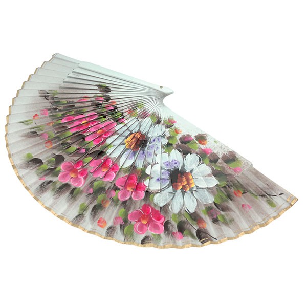 Abanico artesanal floral