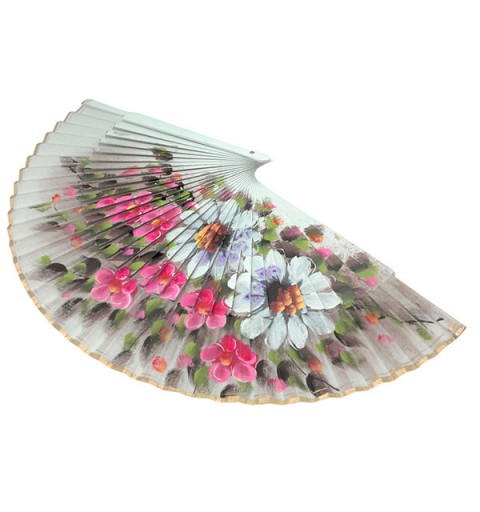 Abanico artesanal floral