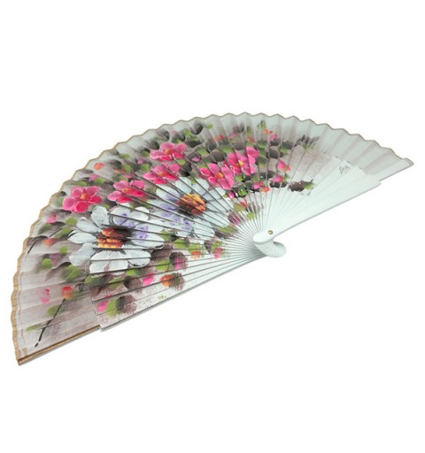 Abanico artesanal floral