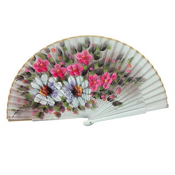 Abanico artesanal floral