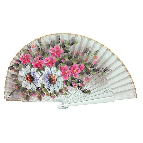 Abanico artesanal floral