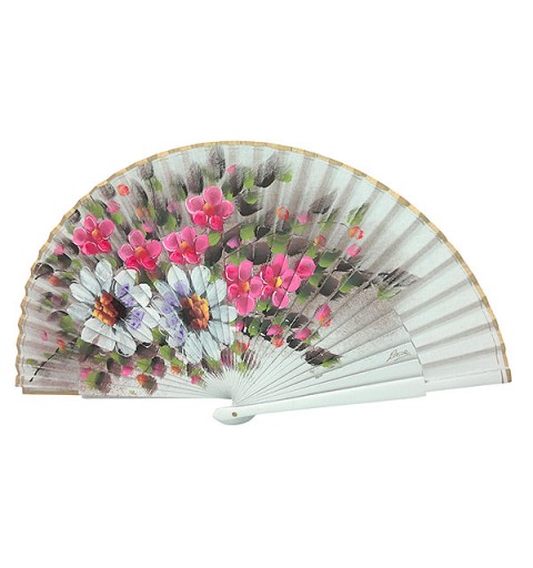 Abanico artesanal floral