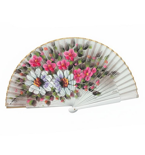 Abanico artesanal floral