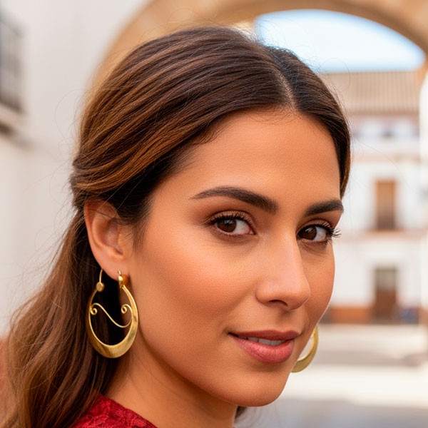 Aros da Fonsagrada earrings in gold-plated silver