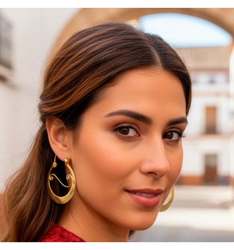 Aros da Fonsagrada earrings in gold-plated silver