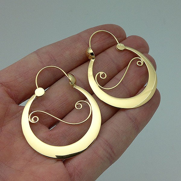 Aros da Fonsagrada earrings in gold-plated silver