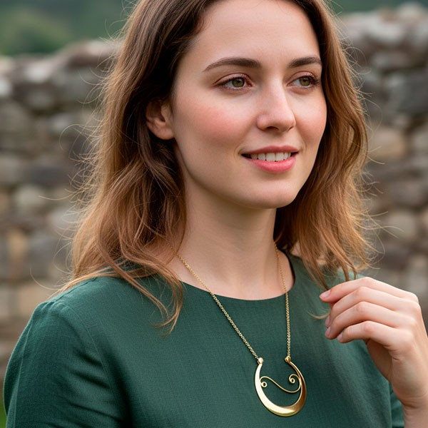 Colgante da Fonsagrada en plata dorada