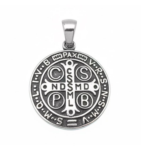 Medalla de San Benito, en plata de ley.