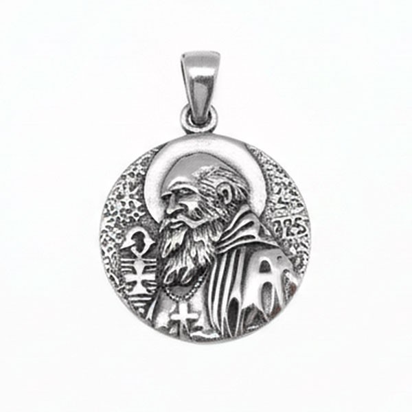 Saint Benedict medal, in sterling silver.