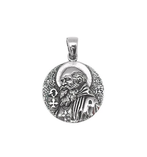 Saint Benedict medal, in sterling silver.