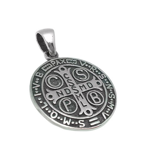 Saint Benedict medal, in sterling silver.