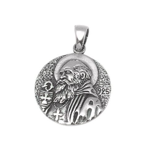 Saint Benedict medal, in sterling silver.