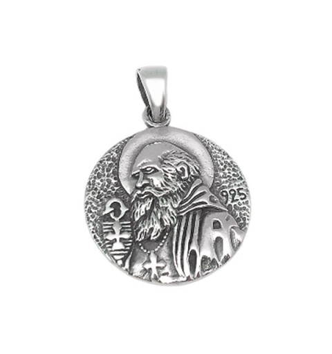 Saint Benedict medal, in sterling silver.