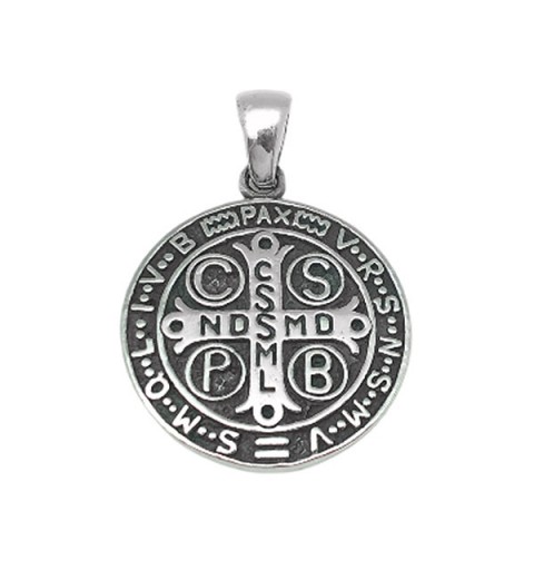 Saint Benedict medal, in sterling silver.