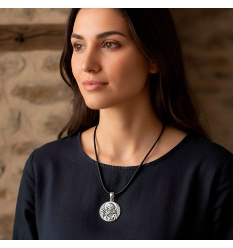 Saint Benedict medal, in sterling silver.