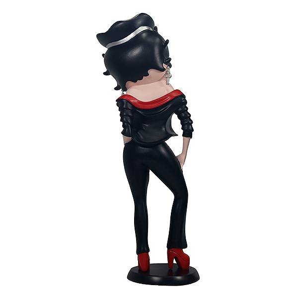Betty Boop biker figurine, wearing a tight black dress.