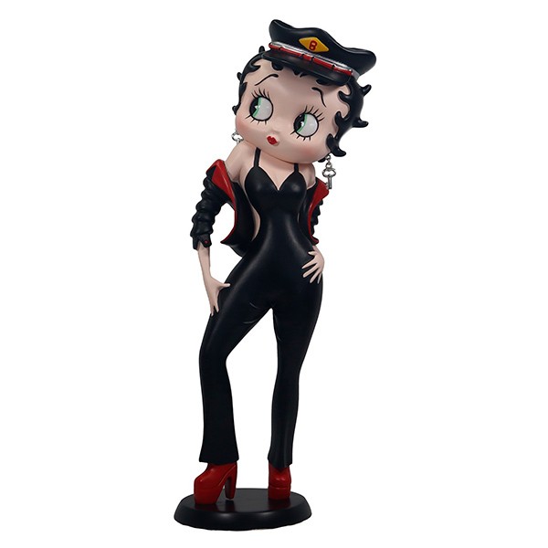 Betty Boop biker figurine, wearing a tight black dress.